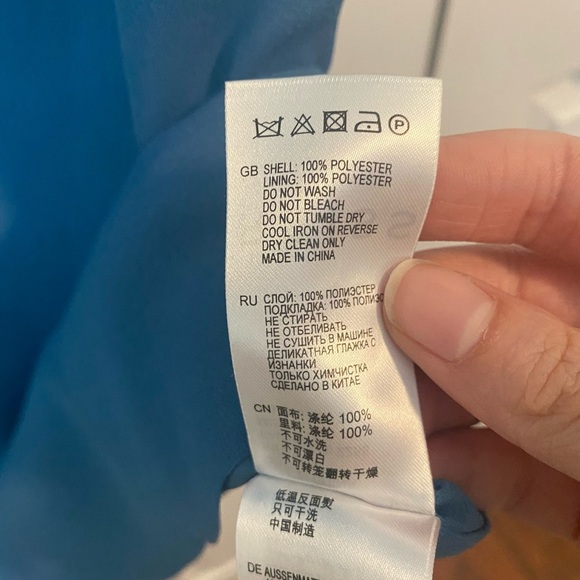 Reiss mist blue flutter sleeve fluted mini dress size 2 - Picture 6 of 7